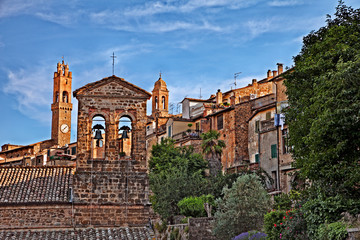 Fototapeta na wymiar Montalcino, Siena, Tuscany, Italy: view of the old town