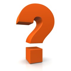question mark 3d orange