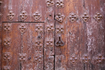 aged antique wooden door