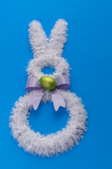 Easter holiday decorations on bright colors