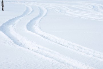 Car Tracks in Snow