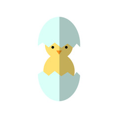 Easter chicken. Flat icon illustration