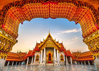 Fototapeten Wat Benchamabophit Dusit Wanaram, Bangkok, Thailand © Luciano Mortula-LGM
