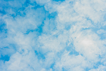 Beautiful summer blue sky and light white cirrus clouds