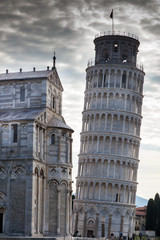 Fototapeta na wymiar Pisa, Campo dei Miracoli - Baptistry, Cathedral, and leaning Tower