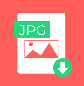 JPG file isolated icon. Vector flat cartoon illustration