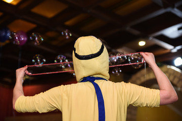 Artist with soap bubble show, birthday party, entertainment for children