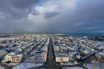 Downtown Reykjavik, Iceland during winter