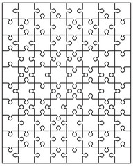 Separate pieces of white jigsaw puzzle