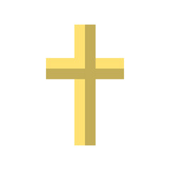 Religion Cross Icon in flat style. Easter icon. Vector illustration