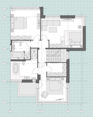 Standard living room furniture symbols set