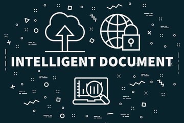 Conceptual business illustration with the words intelligent document