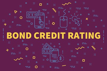 Conceptual business illustration with the words bond credit rating