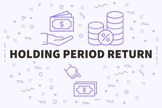Conceptual business illustration with the words holding period return