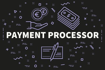Conceptual business illustration with the words payment processor