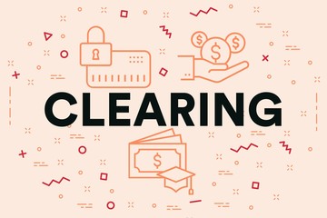 Conceptual business illustration with the words clearing © OpturaDesign