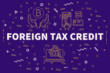 Conceptual business illustration with the words foreign tax credit