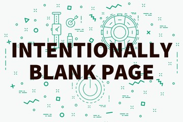 Conceptual business illustration with the words intentionally blank page - obrazy, fototapety, plakaty