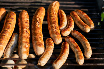 bratwurst on grill