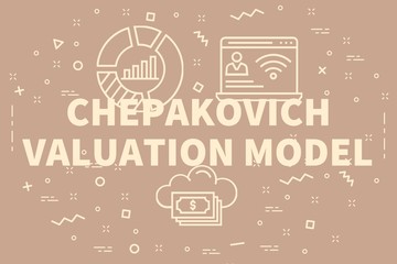 Fototapeta na wymiar Conceptual business illustration with the words chepakovich valuation model