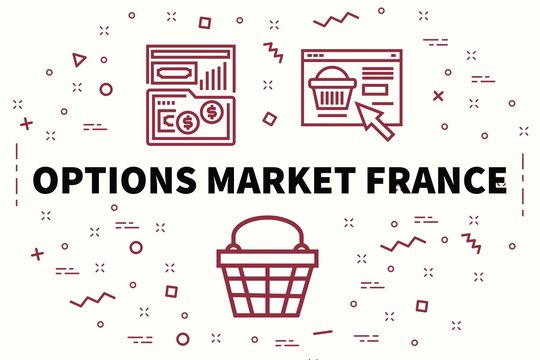 Conceptual business illustration with the words options market france