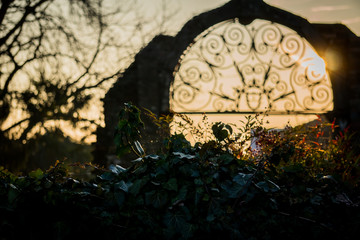 Sunset through the arch