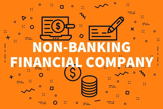 Conceptual business illustration with the words non-banking financial company