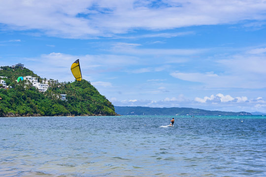 Diniwid beach is the best for kitesurfing in Boracay, Philippines