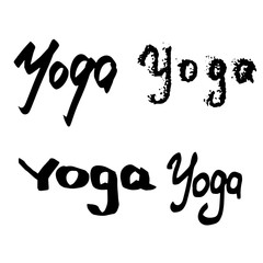 handlettering yoga whith different styles