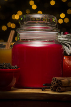 Red Scented Christmas Candle