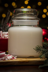 White Scented Christmas Candle