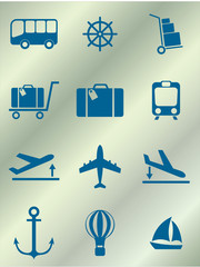Set of icons for travel services