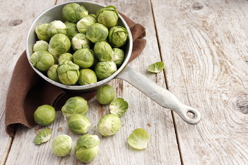 Raw organic Brussels sprouts