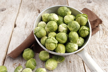 Raw organic Brussels sprouts