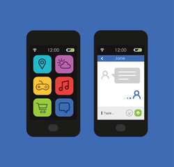 Smartphone and Message screen