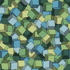 Geometric vector seamless cube pattern