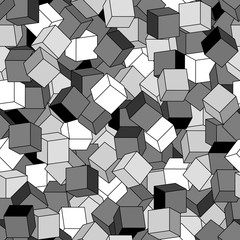 Geometric vector seamless cube pattern
