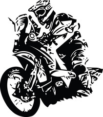 Extreme abstract motocross racer by motorcycle