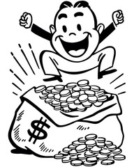 Happy Man With Jackpot