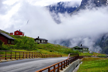 Cloudy road in  Norway