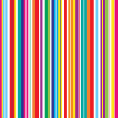 Obraz premium Colorful stripes seamless bright pattern. Stylish striped vector background. Abstract retro stereo effect with multicolor stripes.
