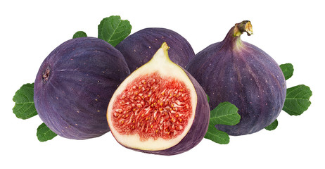 Fresh figs isolated on white background with clipping path
