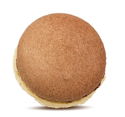 Macaron  chocolate isolated on white background with clipping path