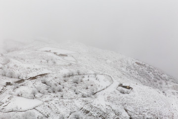 Obraz premium Snowfall in Filband, Mazandaran, Iran