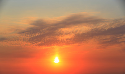 Sunrise in the sky, in the morning