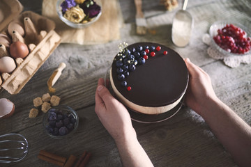 food flat lay on kitchen table