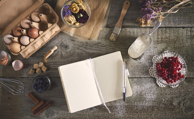 food flat lay on kitchen table