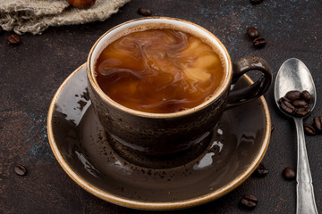 black coffee with milk
