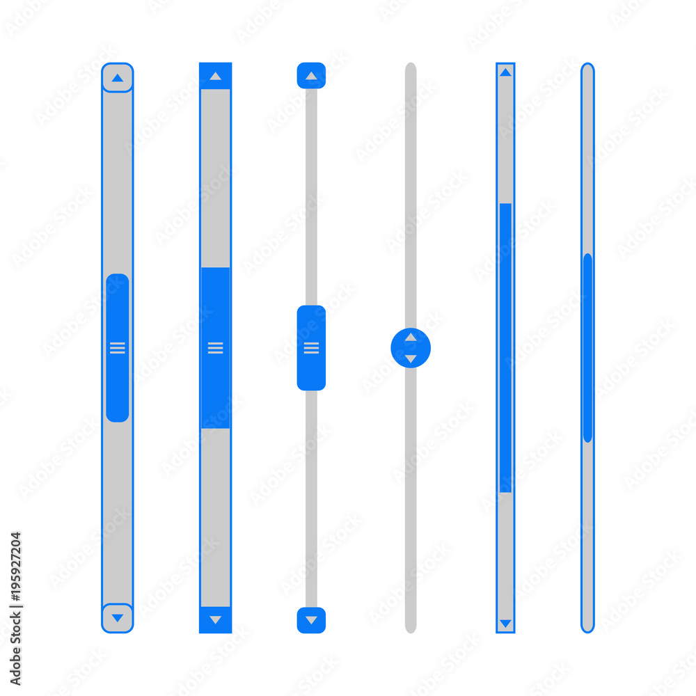 Poster Scroll bars set. Web sliders template for website user interface. Vector illustration.