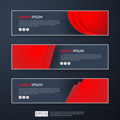 abstract business header or banner template set with geometric shapes. vector illustration